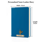 AICA Personalized Name & Charm Leather Notebook Diary -A5 Size, 180 Ruled Pages All