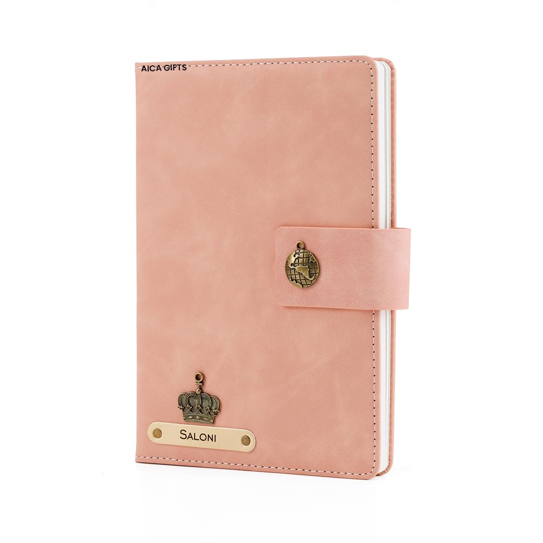 Personalized Name Leather Magnetic Diary A5 Size 200 Pages