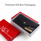 AICA Personalised Name & Charm Leather Wallet Gift for Women