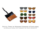 AICA Personalised Name & Charm Leather Sunglass Case Cover for Men & Women (Babyblue)