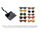 AICA Personalised Name & Charm Leather Sunglass Case Cover for Men & Women (Babyblue)