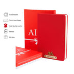 AICA Personalized Name & Charm Leather Notebook Diary -A5 Size, 180 Ruled Pages All