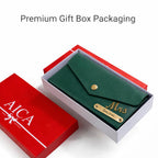 AICA Personalised Name & Charm Leather Wallet Gift for Women