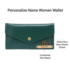 AICA Personalised Name & Charm Leather Wallet Gift for Women