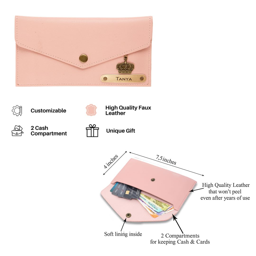 AICA Personalised Name & Charm Leather Wallet Gift for Women
