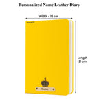 AICA Personalized Name & Charm Leather Notebook Diary -A5 Size, 180 Ruled Pages All