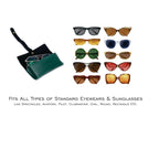 AICA Personalised Name & Charm Leather Sunglass Case Cover for Men & Women (Babyblue)