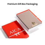 AICA Personalized Name & Charm Leather Notebook Diary -A5 Size, 180 Ruled Pages All