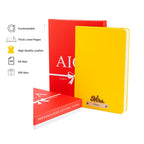 AICA Personalized Name & Charm Leather Notebook Diary -A5 Size, 180 Ruled Pages All