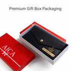 AICA Personalised Name & Charm Leather Wallet Gift for Women