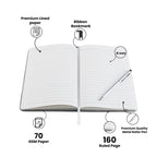 Personalized Magnetic Pen Stick Diary -A5 Size 180 Pages  (Black)