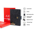 Personalized Name Leather Magnetic Diary A5 Size 200 Pages