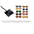 AICA Personalised Name & Charm Leather Sunglass Case Cover for Men & Women (Babyblue)