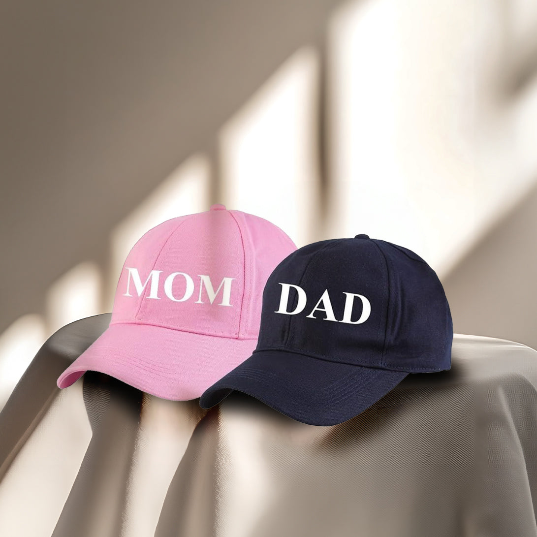 Mom Dad Cap - Blue & Pink