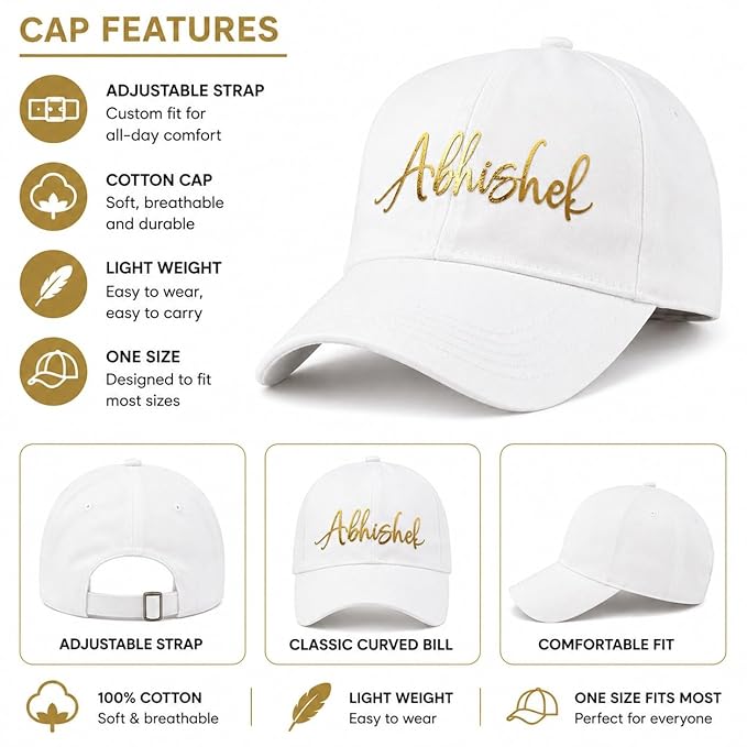 Personalised Cotton Cap – Free Size