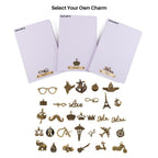 AICA Personalized Name & Charm Leather Notebook Diary -A5 Size, 180 Ruled Pages All