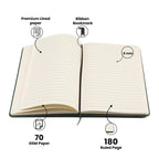 AICA Personalized Name & Charm Leather Notebook Diary -A5 Size, 180 Ruled Pages All