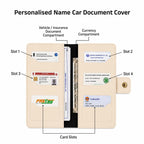 AICA Personalized Name & Charm Leather Family Passport Cover For 4 with Passport Boarding Pass Currency Card Slot & Coin Holder for Men & Women | Family Passport Cover (CREAM)