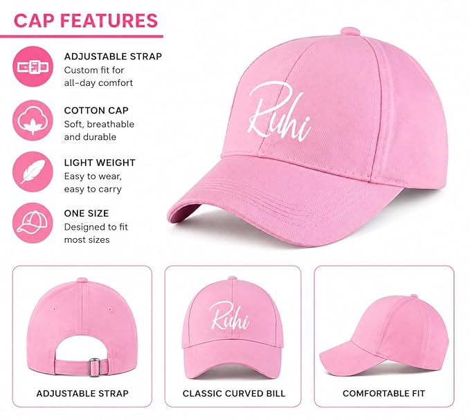 Personalised Cotton Cap – Free Size