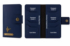 AICA Personalized Name & Charm Leather Family Passport Cover For 4 with Passport Boarding Pass Currency Card Slot & Coin Holder for Men & Women | Family Passport Cover (NAVYBLUE)