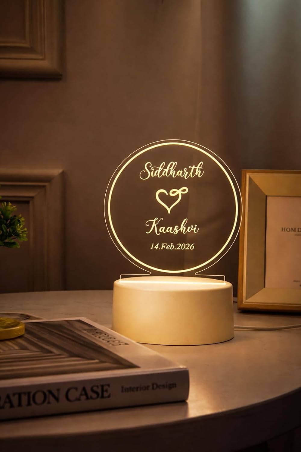 Personalized Couple Name & Date LED Night Lamp