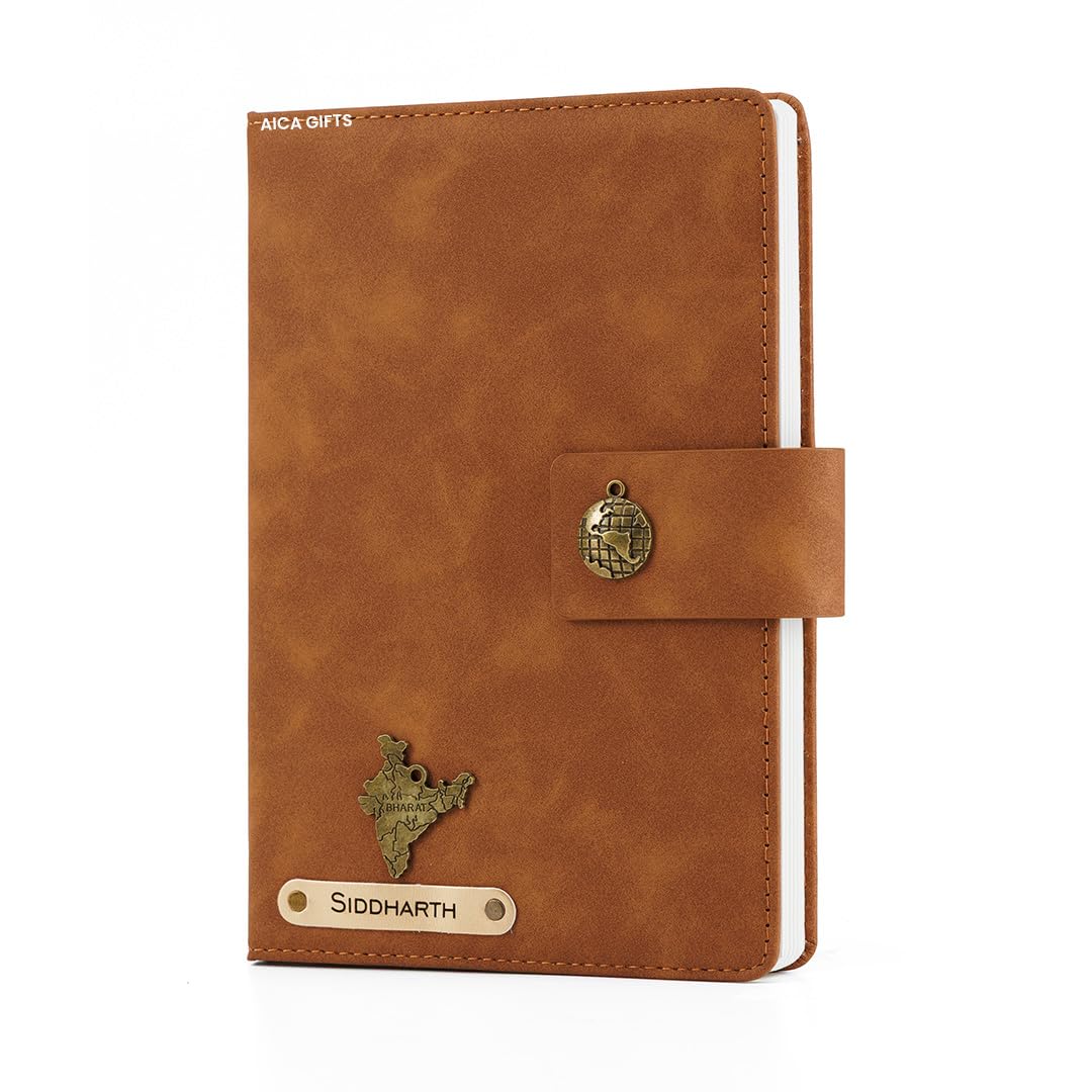 Personalized Name Leather Magnetic Diary A5 Size 200 Pages