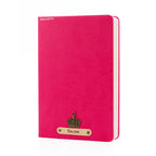 AICA Personalized Name & Charm Leather Notebook Diary -A5 Size, 180 Ruled Pages All