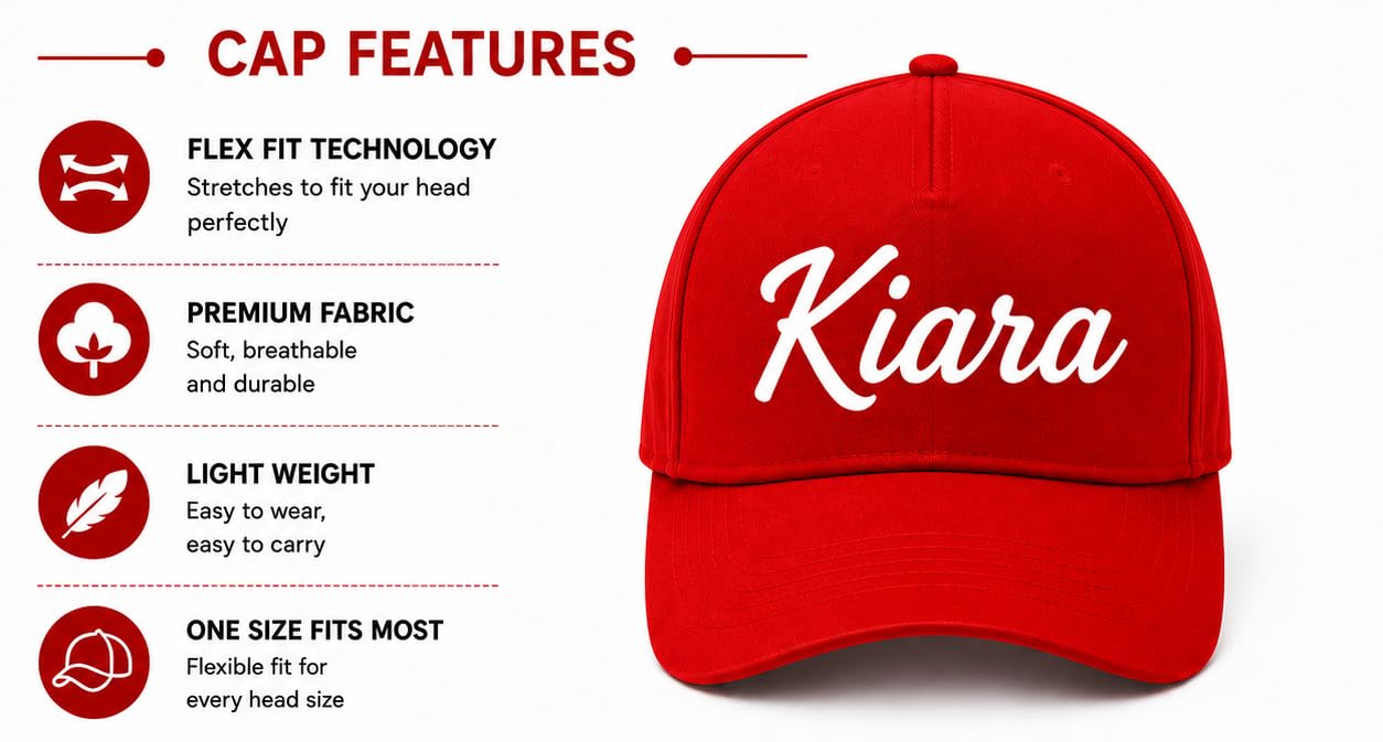 AICA Personalised Name Flex Cap for Kids | Free Size