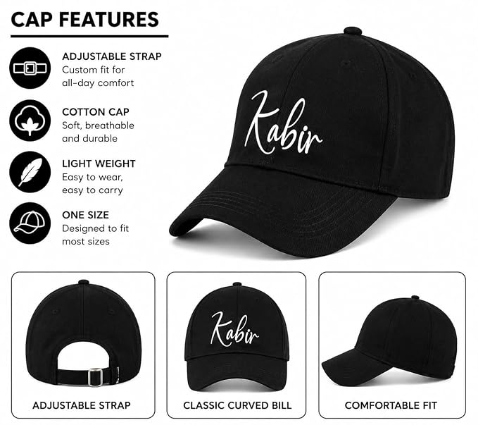 Personalised Cotton Cap – Free Size