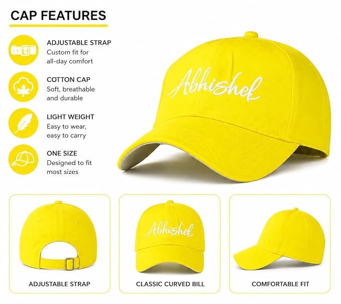 Personalised Cotton Cap – Free Size