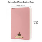 AICA Personalized Name & Charm Leather Notebook Diary -A5 Size, 180 Ruled Pages All