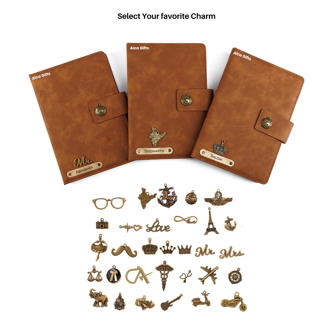 Personalized Name Leather Magnetic Diary A5 Size 200 Pages