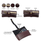 AICA Personalised Name & Charm Womens Leather Gift Set | Gifts for Women (Dark Brown)