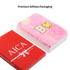 AICA Personalized Embroidery Patch Name Soft Fur Diary A5 Size 160 Pages (Rainbow) For Girls & Boys|Customized Cute Plush Personal Journal| Diary for Girls Aesthetic | Diary for Kids | Gifts for Girls
