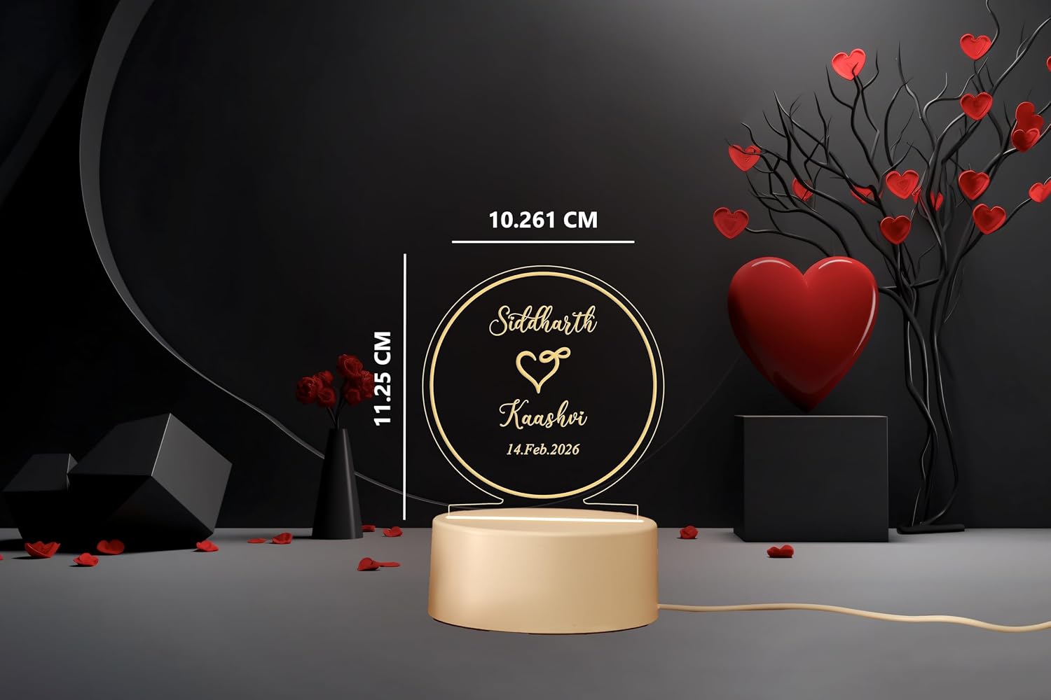 Personalized Couple Name & Date LED Night Lamp