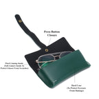 AICA Personalised Name & Charm Leather Sunglass Case Cover for Men & Women (Babyblue)
