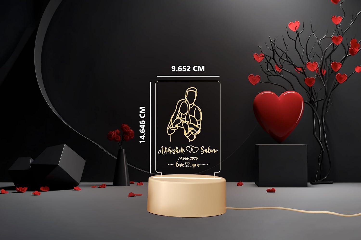 Personalized Couple Name & Date LED Night Lamp