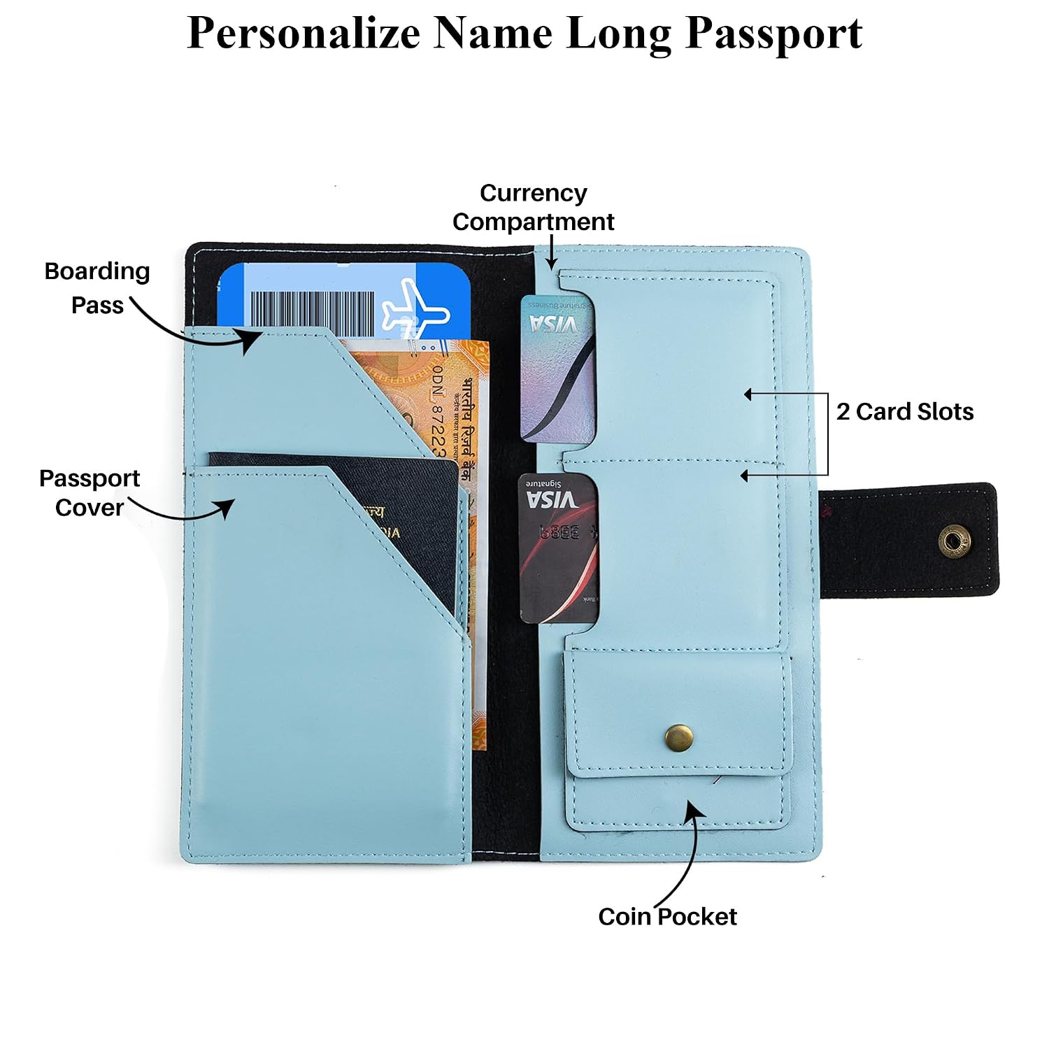 Personalized Long Passport Wallet All
