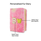 AICA Personalized Embroidery Patch Name Soft Fur Diary A5 Size 160 Pages (Rainbow) For Girls & Boys|Customized Cute Plush Personal Journal| Diary for Girls Aesthetic | Diary for Kids | Gifts for Girls