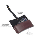AICA Personalised Name & Charm Leather Sunglass Case Cover for Men & Women (Babyblue)