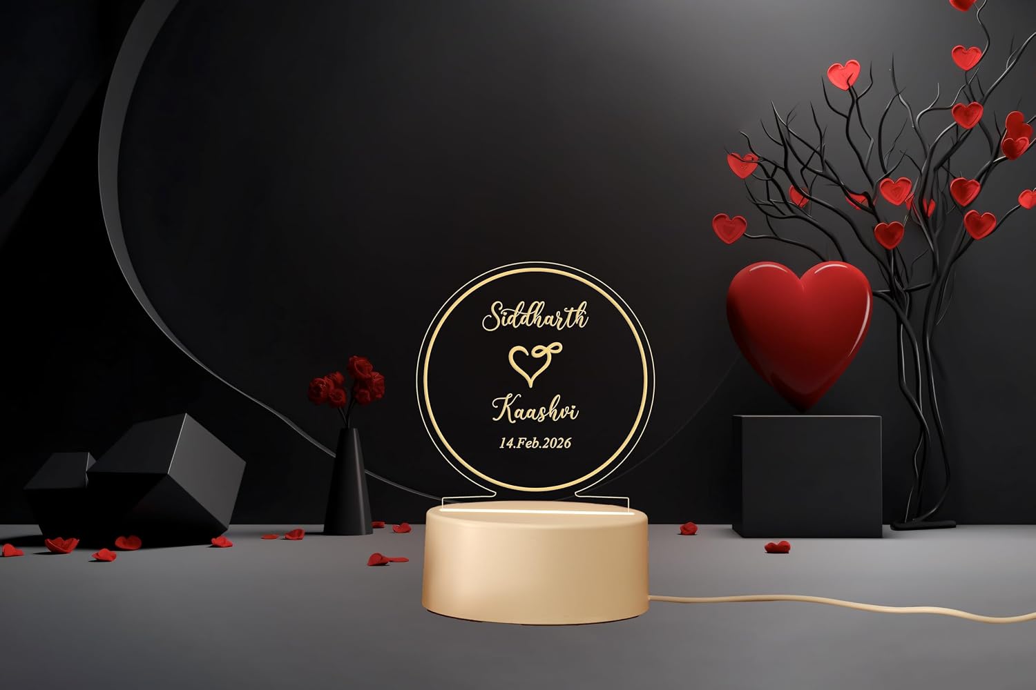 Personalized Couple Name & Date LED Night Lamp
