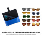 AICA Personalised Name & Charm Leather Sunglass Case Cover for Men & Women (Babyblue)