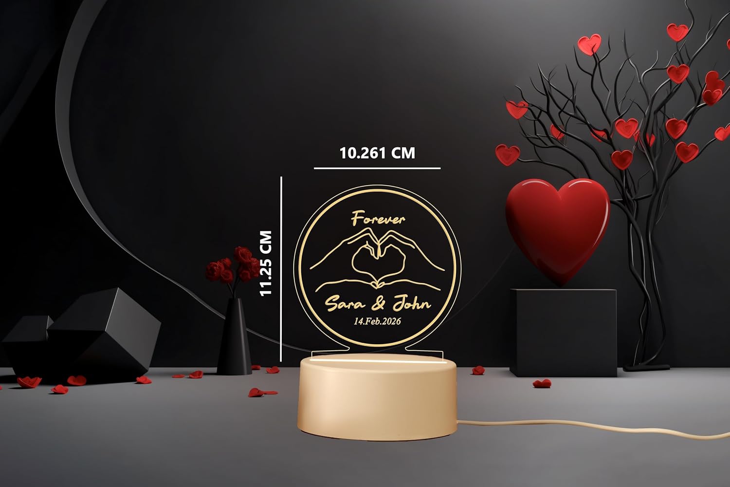 Personalized Couple Name & Date LED Night Lamp