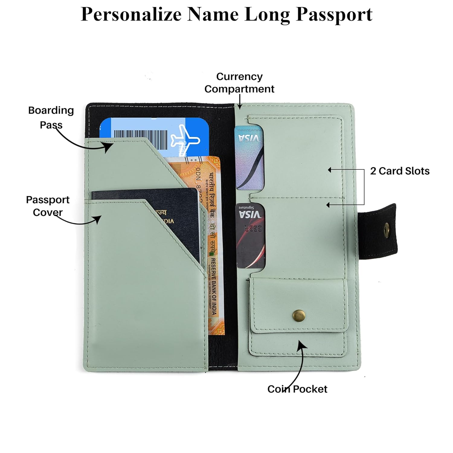 Personalized Long Passport Wallet All