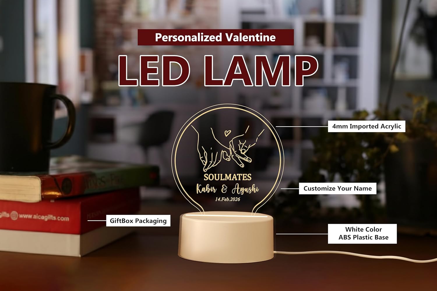 Personalized Couple Name & Date LED Night Lamp