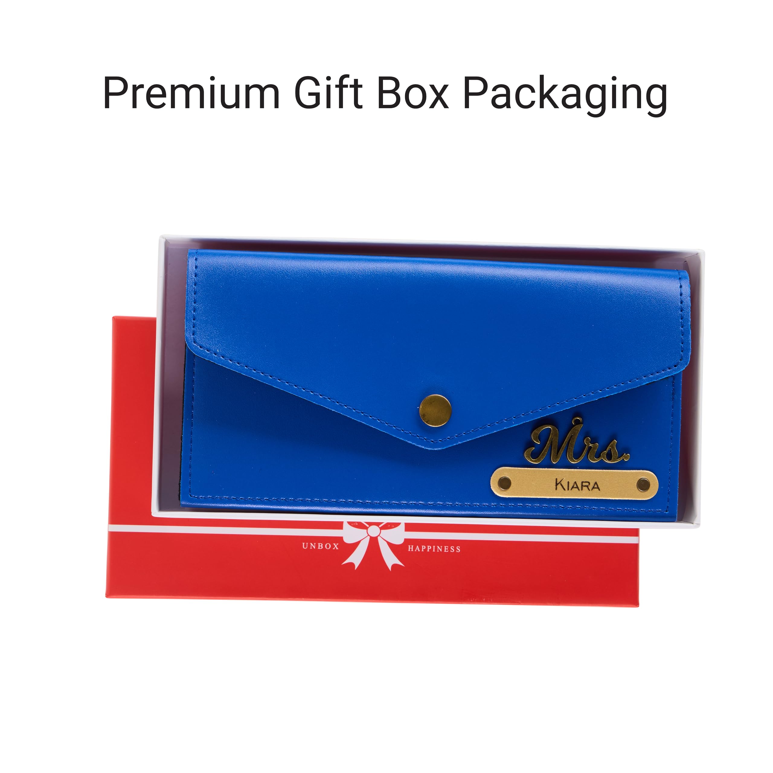 AICA Personalised Name & Charm Leather Wallet Gift for Women