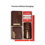AICA Personalized Leather Mens Rakhi Combo (Dark Brown)