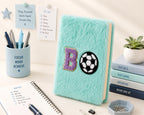 AICA Personalized Embroidery Patch Name Soft Fur Diary A5 Size 160 Pages (Mintgreen) For Girls & Boys|Customized Cute Plush Personal Journal| Diary for Girls Aesthetic | Diary for Kids| Gifts for Boys