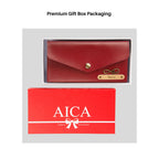 AICA Personalised Name & Charm Leather Wallet Gift for Women