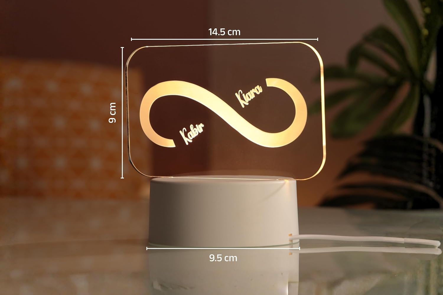 Personalized Couple Name Infinity LED Night Table Lamp